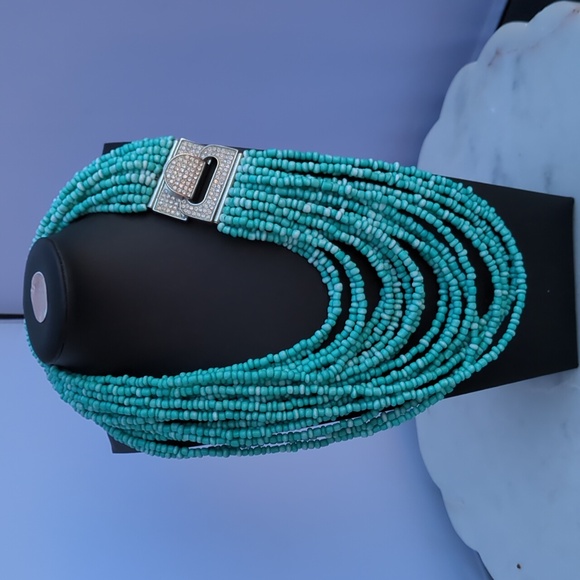 Turquoise Beaded Multistrand Necklace - Picture 5 of 7